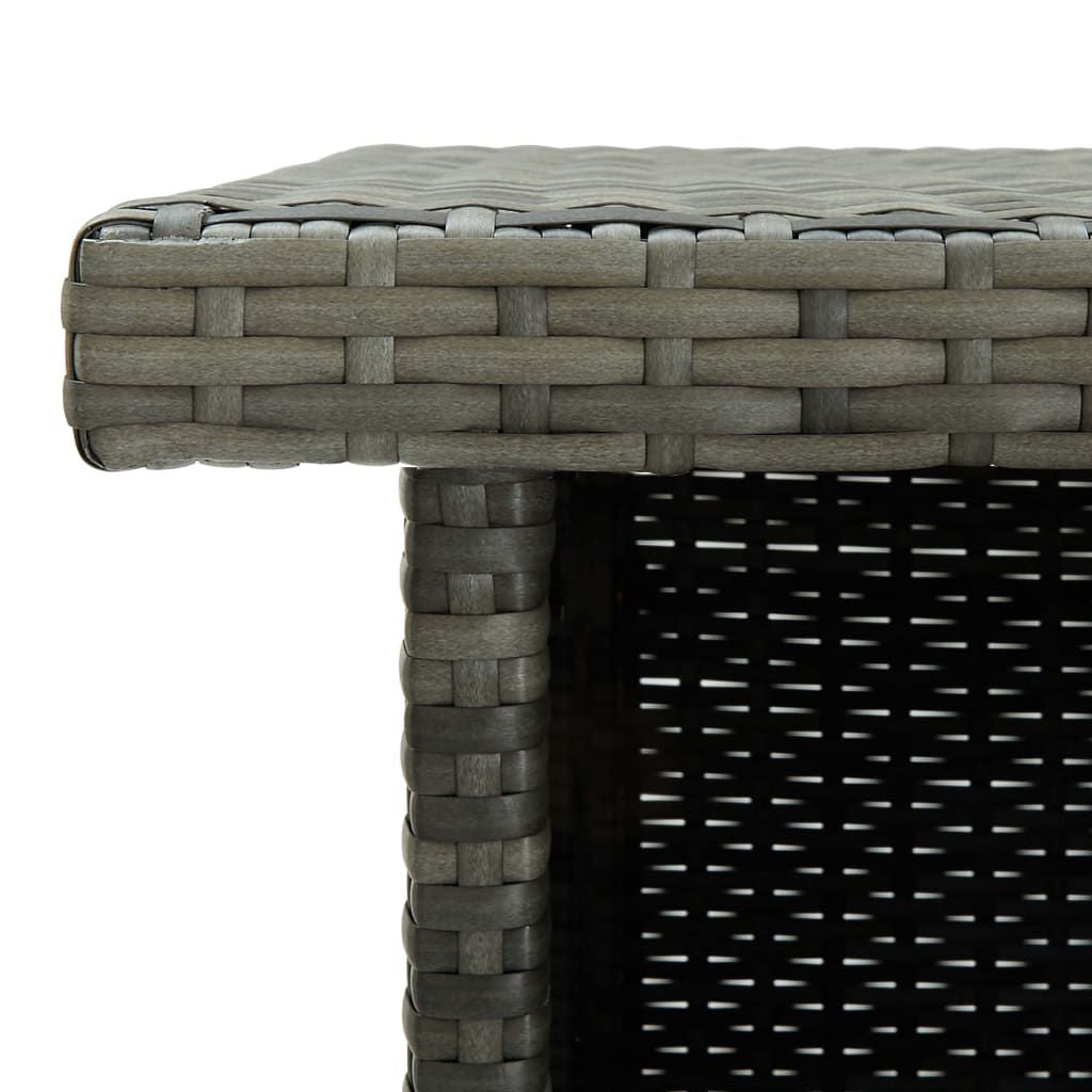 Corner Bar Table Gray 39.4"x19.7"x41.3" Poly Rattan image 6