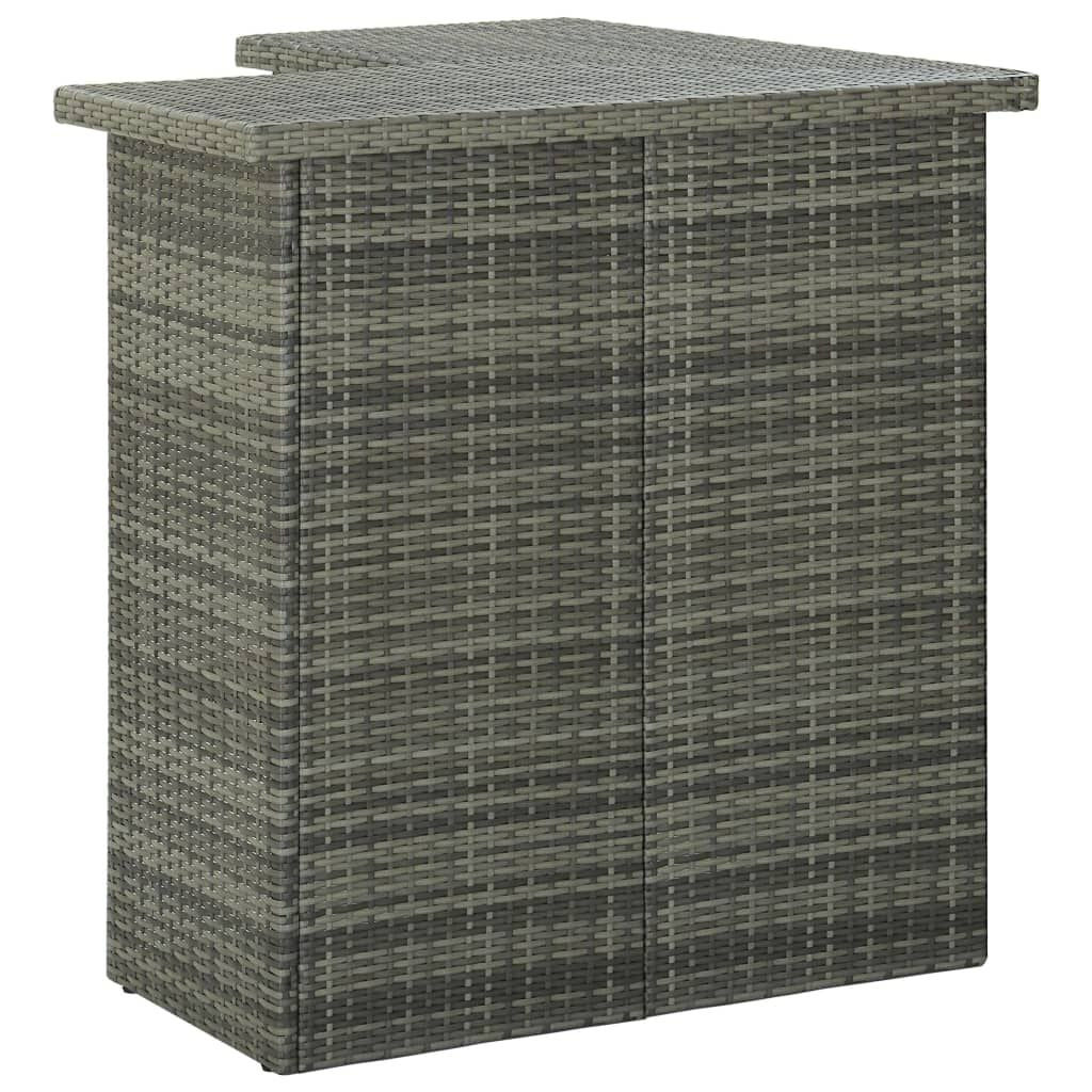 Corner Bar Table Gray 39.4"x19.7"x41.3" Poly Rattan image 3