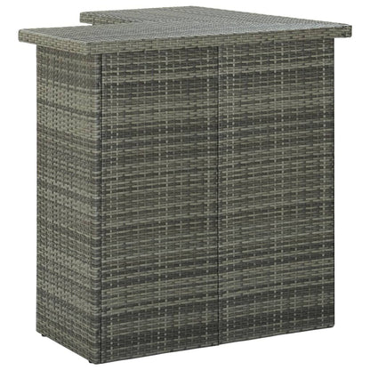 Corner Bar Table Gray 39.4"x19.7"x41.3" Poly Rattan image 3
