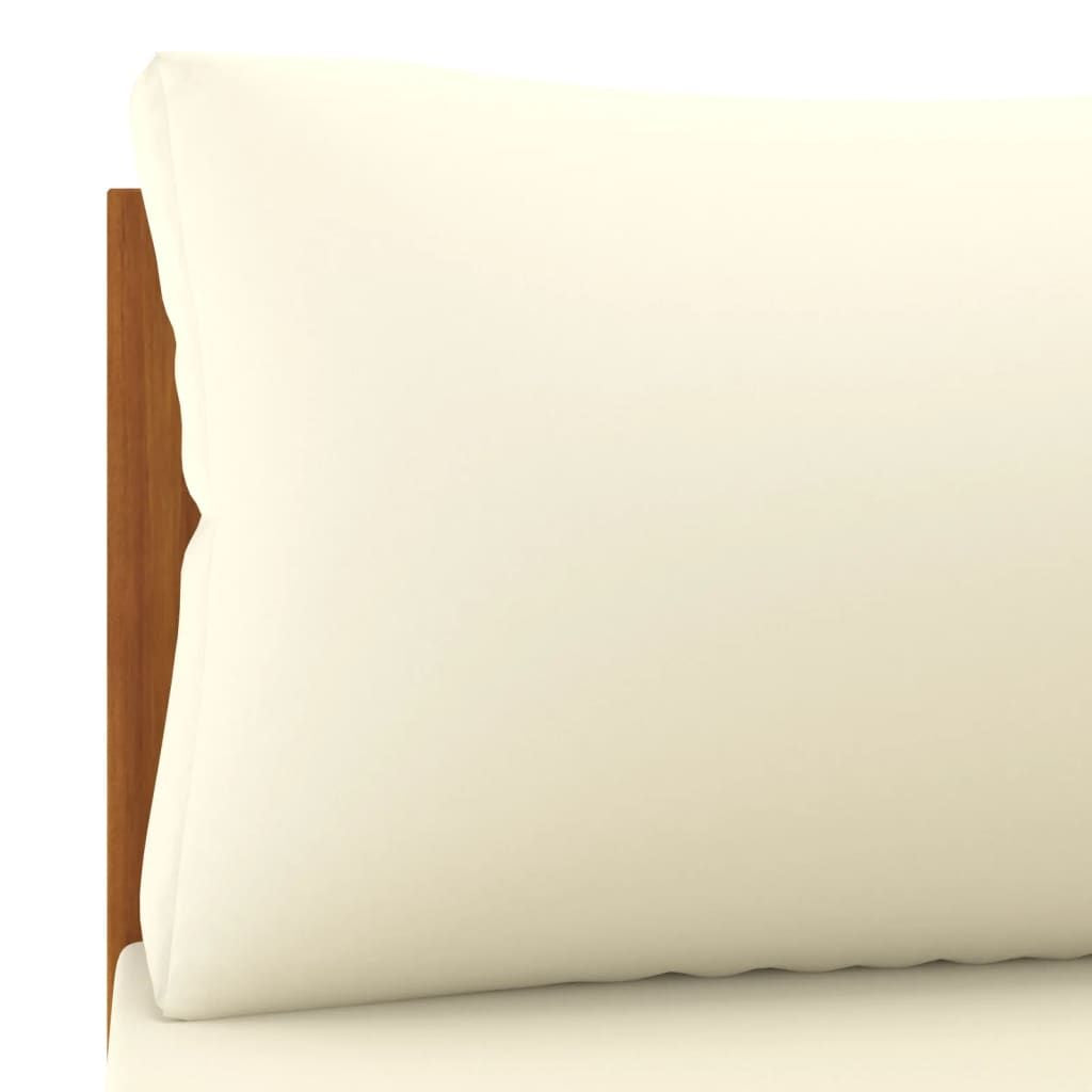 Corner Sofas 2 pcs with Cream White Cushions Solid Acacia Wood image 7