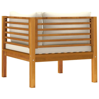 Corner Sofas 2 pcs with Cream White Cushions Solid Acacia Wood image 6