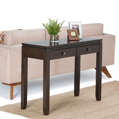 Cosmopolitan 38 inch Wide Solid Wood Console Sofa Table in Mahogany Brown image 8