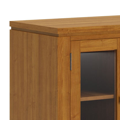 Cosmopolitan 72 inch Wide Solid Wood TV Stand in Light Golden Brown For TVs up to 80 inches image 2