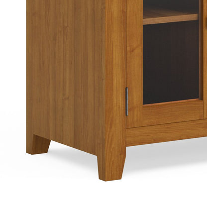 Cosmopolitan 72 inch Wide Solid Wood TV Stand in Light Golden Brown For TVs up to 80 inches image 5