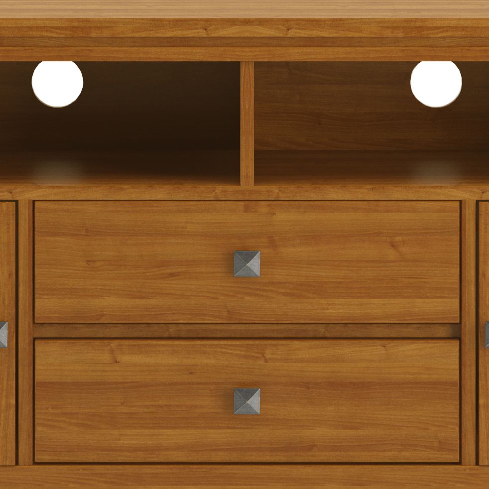 Cosmopolitan 72 inch Wide Solid Wood TV Stand in Light Golden Brown For TVs up to 80 inches image 4