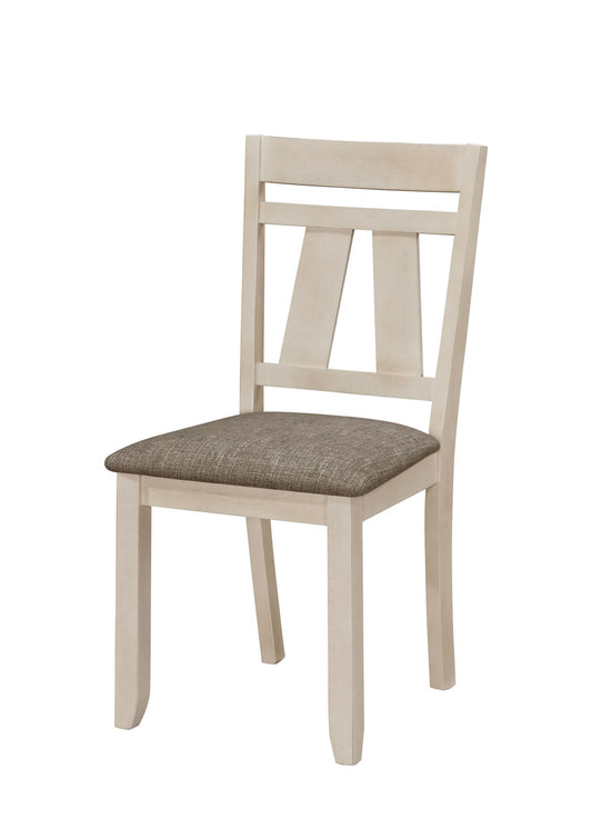 Cottage Style Dining Side Chair 2pc Set Upholstered Seat Chalk Gray Dining Room Wooden Furniture Transitional Design image 1