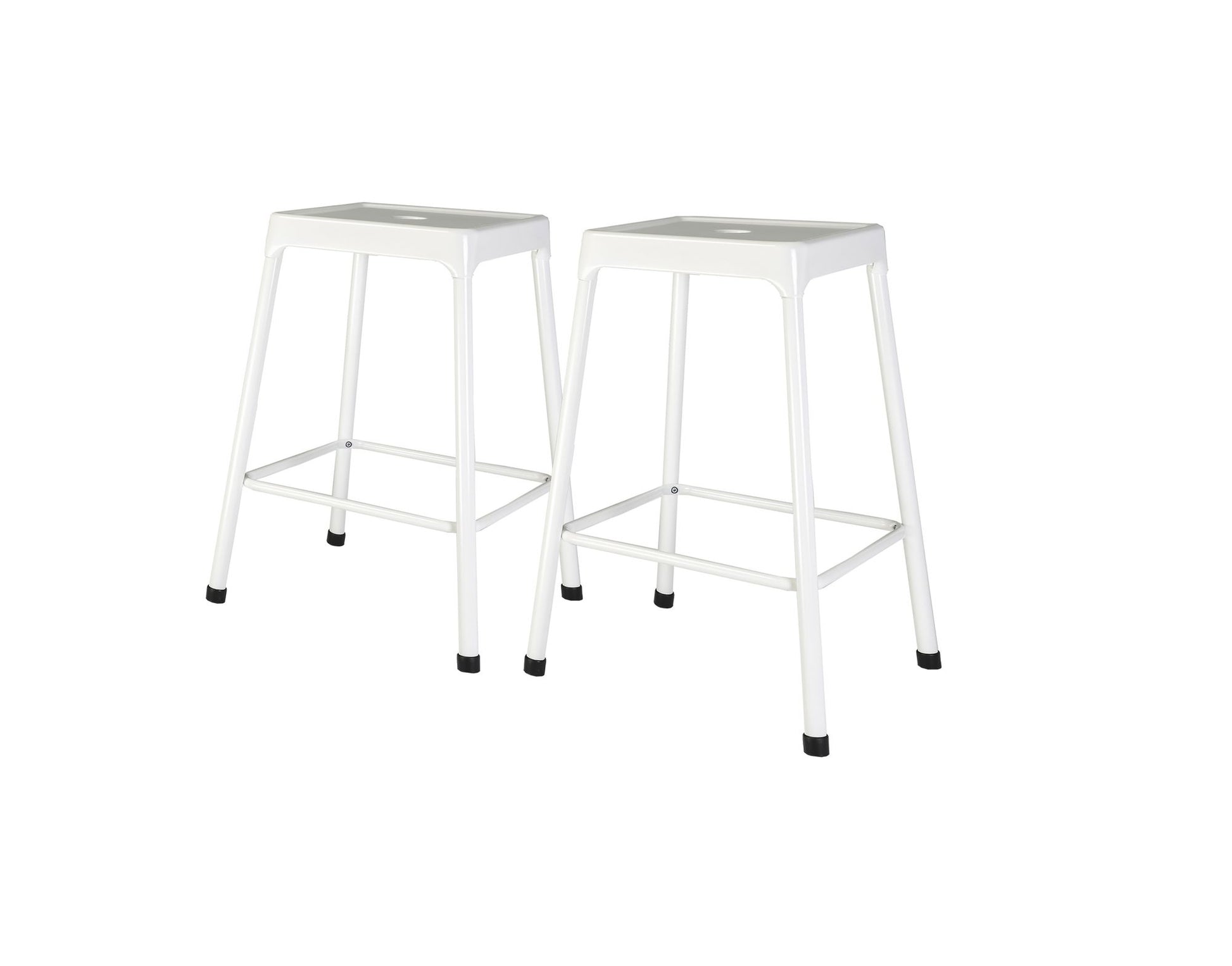 Counter Stool Metal White Powder Coating, Set of 2 image 2