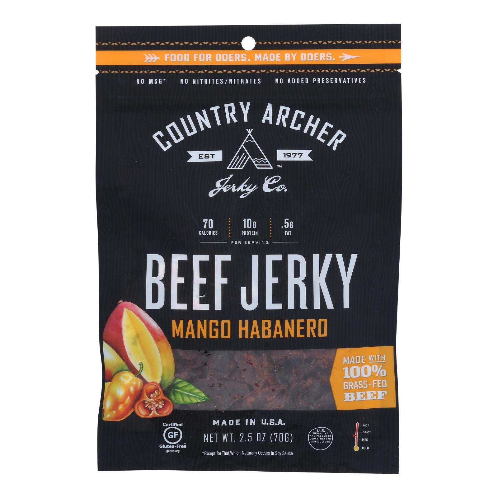 Country Archer - Jerky Beef Mango Habanero - Case Of 12-2.5 Oz image 1