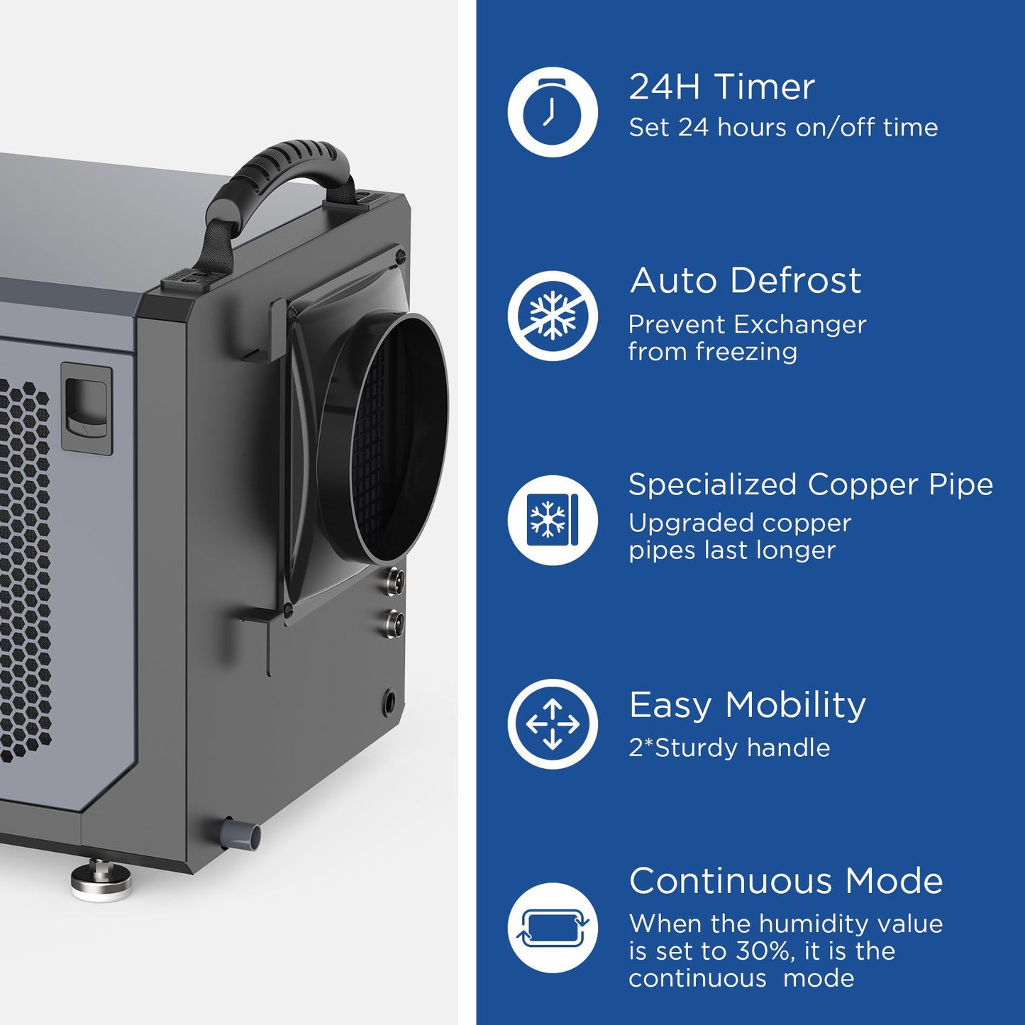 Dehumidifier for basement 200 CFM airflow