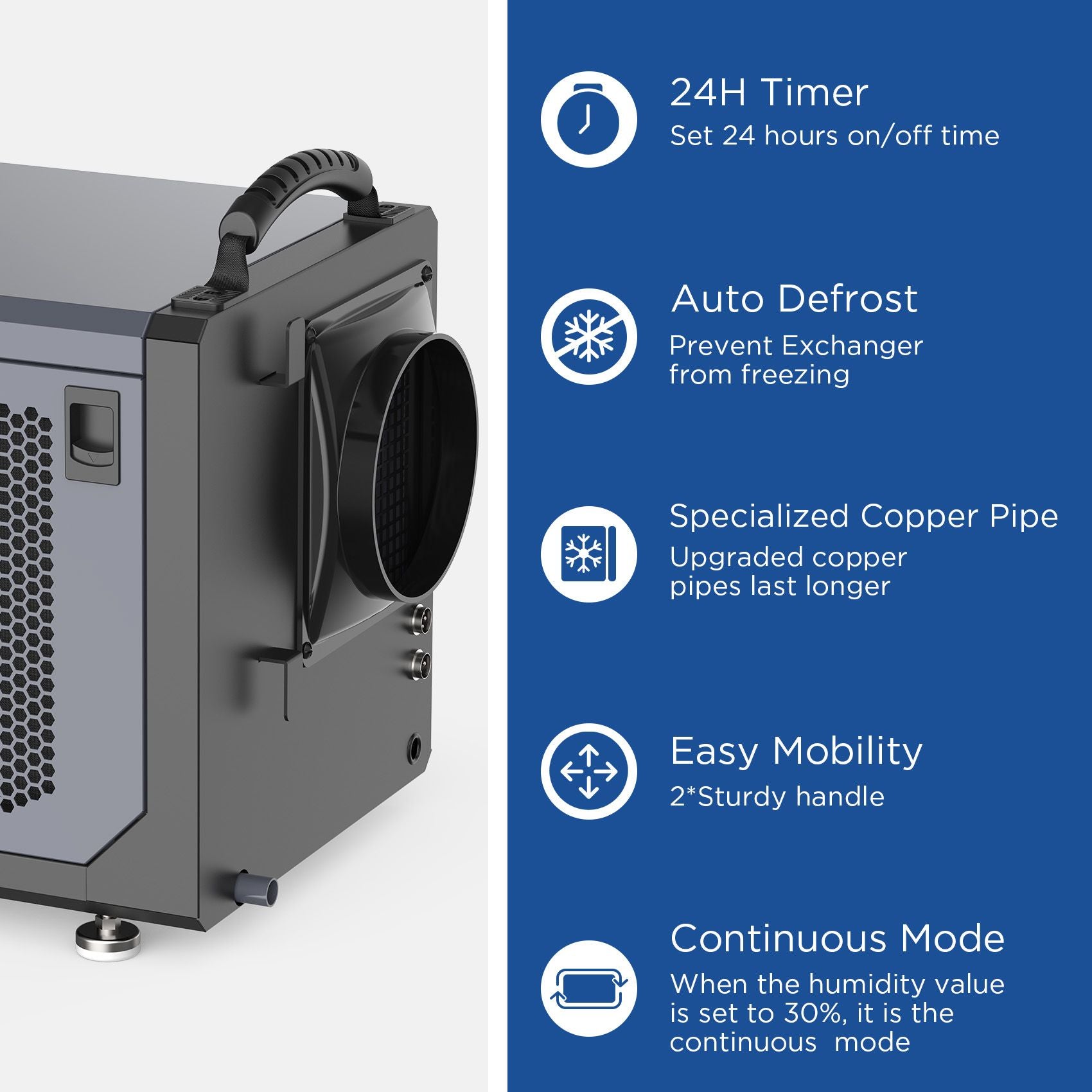 Dehumidifier for basement 200 CFM airflow