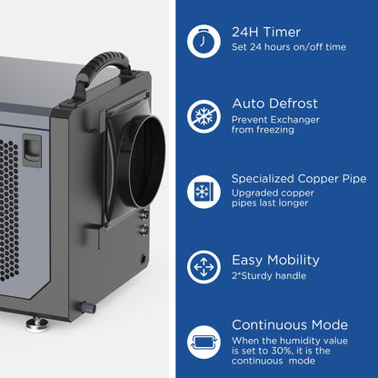 Dehumidifier for basement 200 CFM airflow