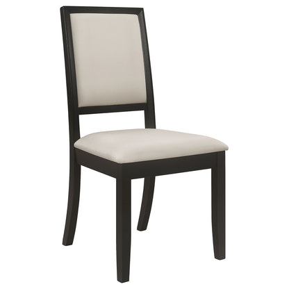Cream and Black Upholstered Side Chairs (Set of 2) image 3
