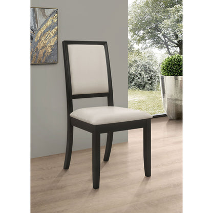 Cream and Black Upholstered Side Chairs (Set of 2) image 1