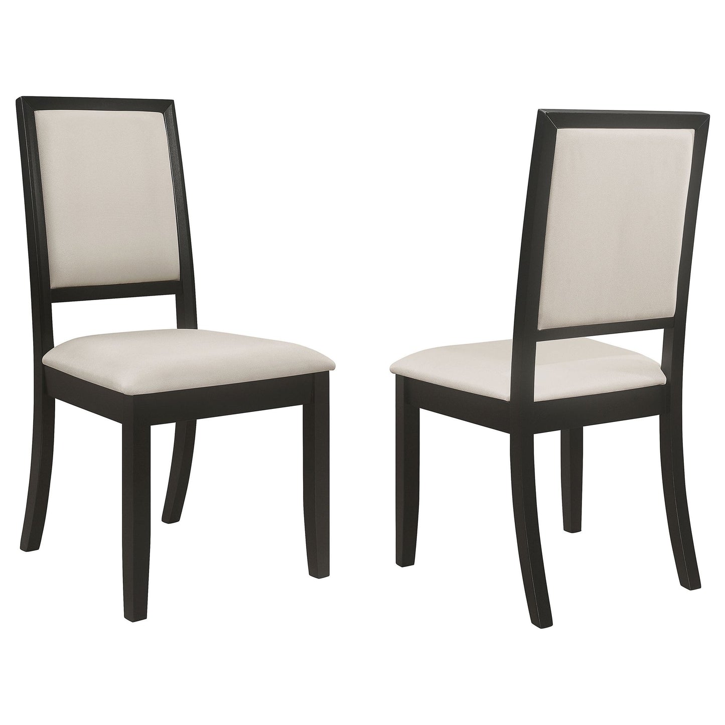 Cream and Black Upholstered Side Chairs (Set of 2) image 2