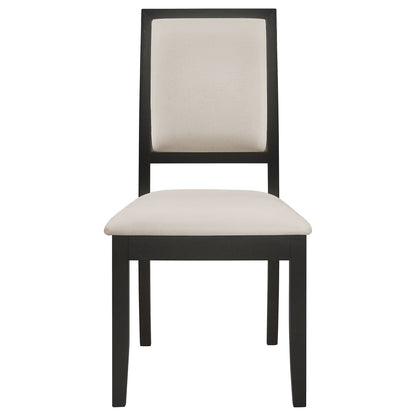 Cream and Black Upholstered Side Chairs (Set of 2) image 5