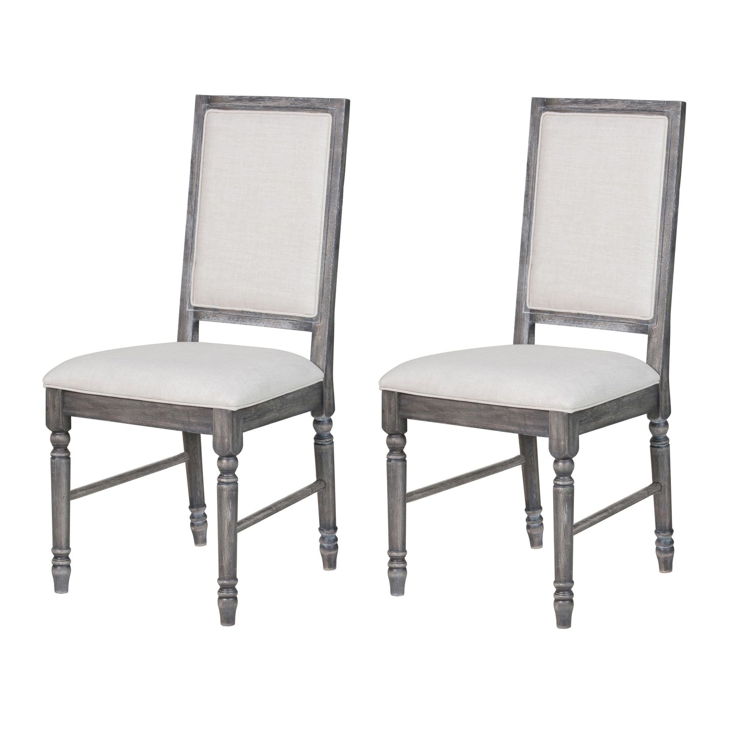 Cream and Weathered Grey Open Back Side Chairs (Set of 2) image 1