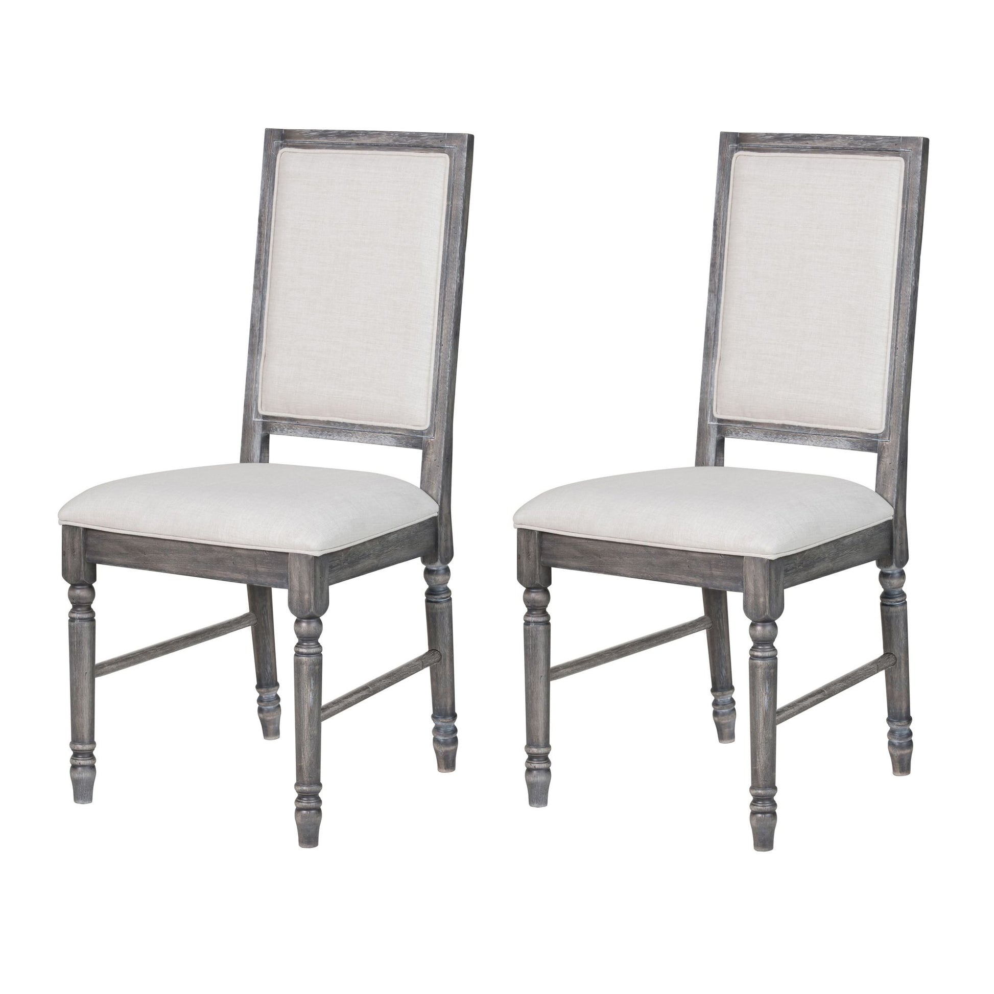 Cream and Weathered Grey Open Back Side Chairs (Set of 2) image 1