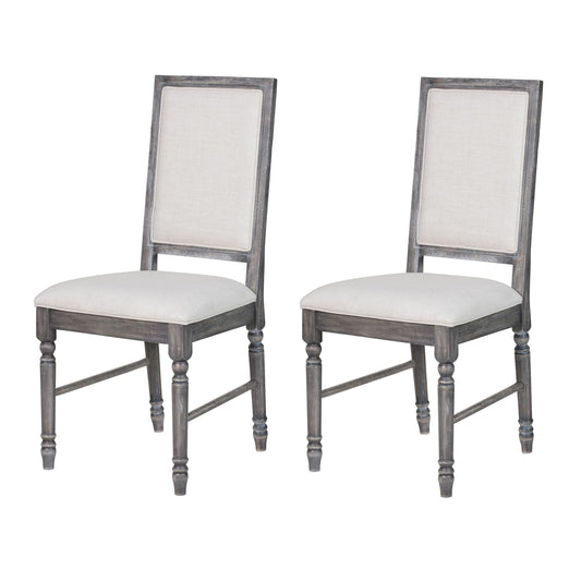 Cream and Weathered Grey Open Back Side Chairs (Set of 2) image 1
