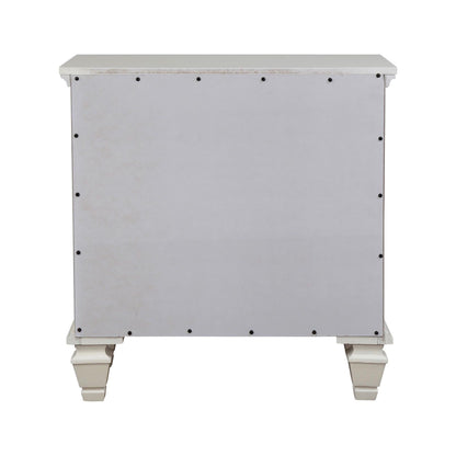 Cream White 3-drawer Nightstand with Pull Out Tray image 8