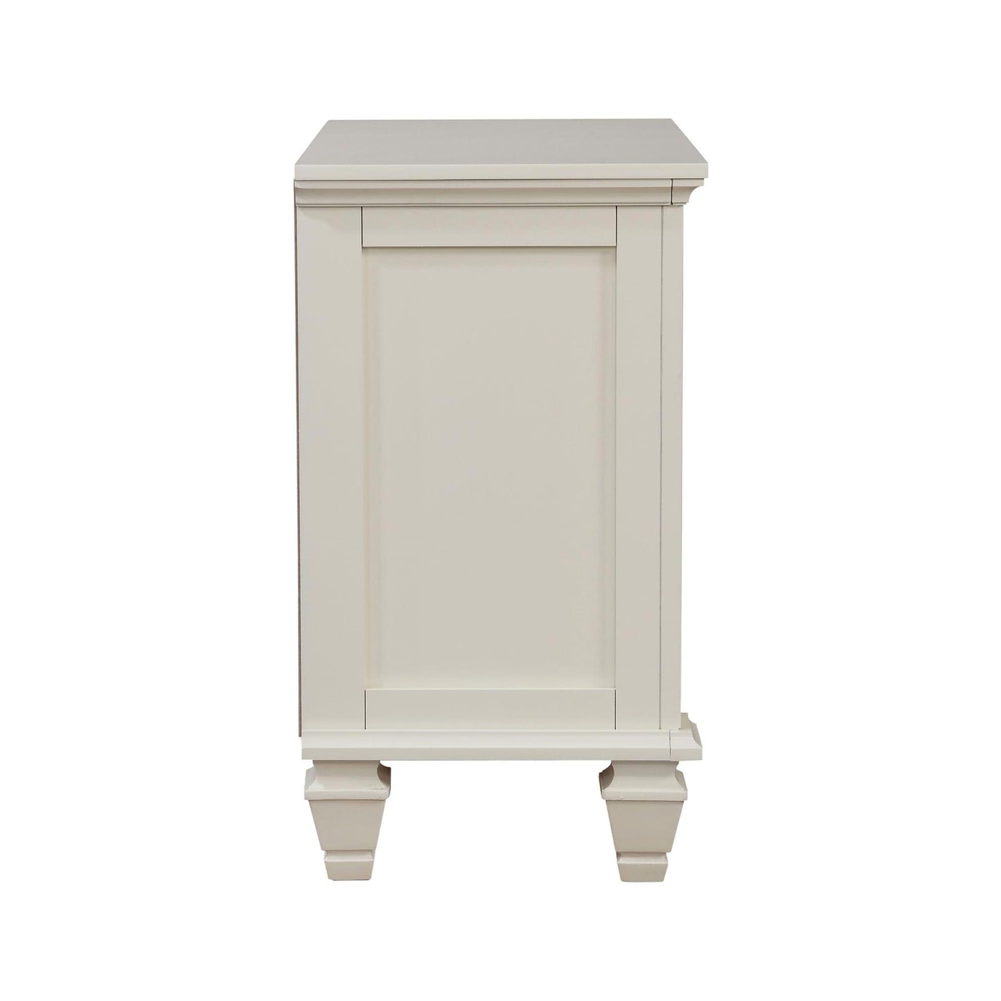 Cream White 3-drawer Nightstand with Pull Out Tray image 6