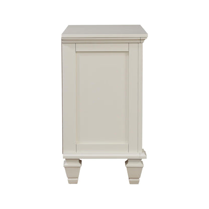 Cream White 3-drawer Nightstand with Pull Out Tray image 6