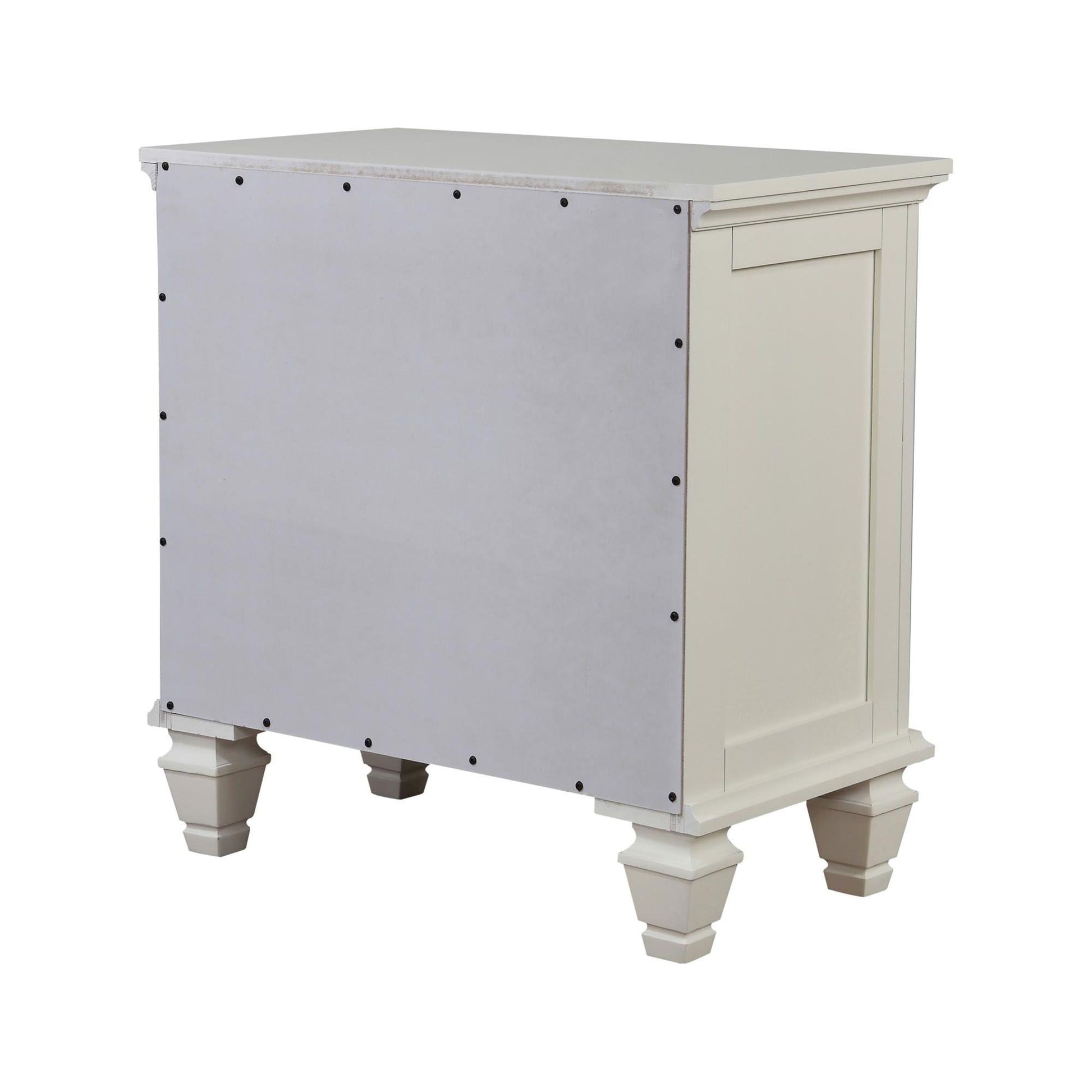 Cream White 3-drawer Nightstand with Pull Out Tray image 9