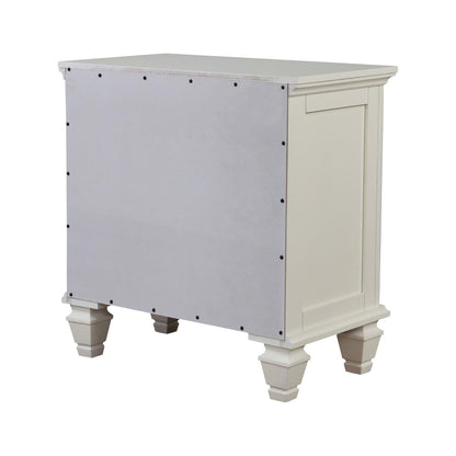 Cream White 3-drawer Nightstand with Pull Out Tray image 9