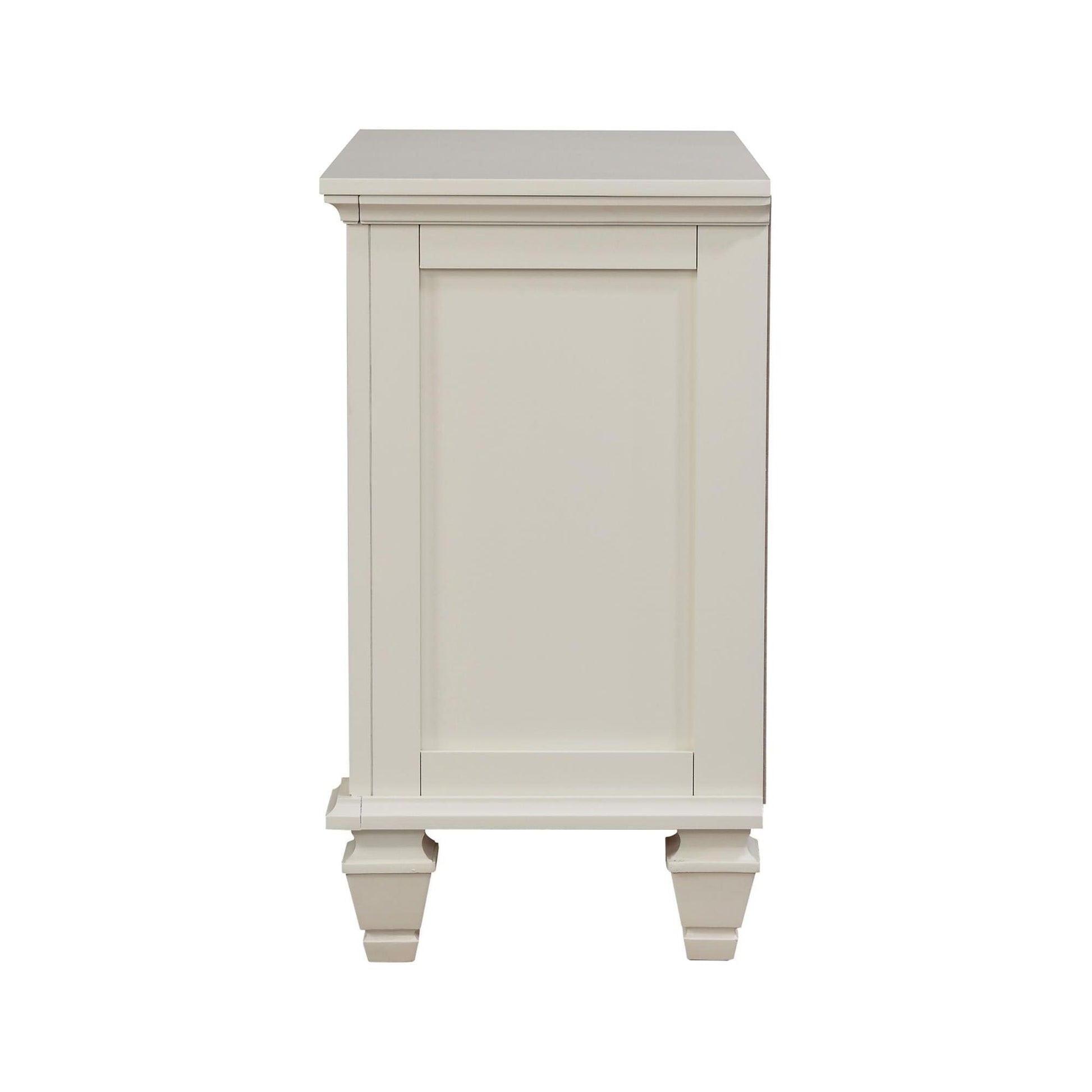 Cream White 3-drawer Nightstand with Pull Out Tray image 5