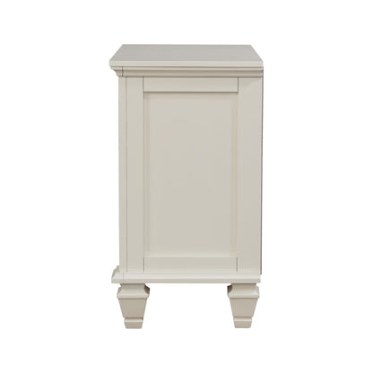 Cream White 3-drawer Nightstand with Pull Out Tray image 5