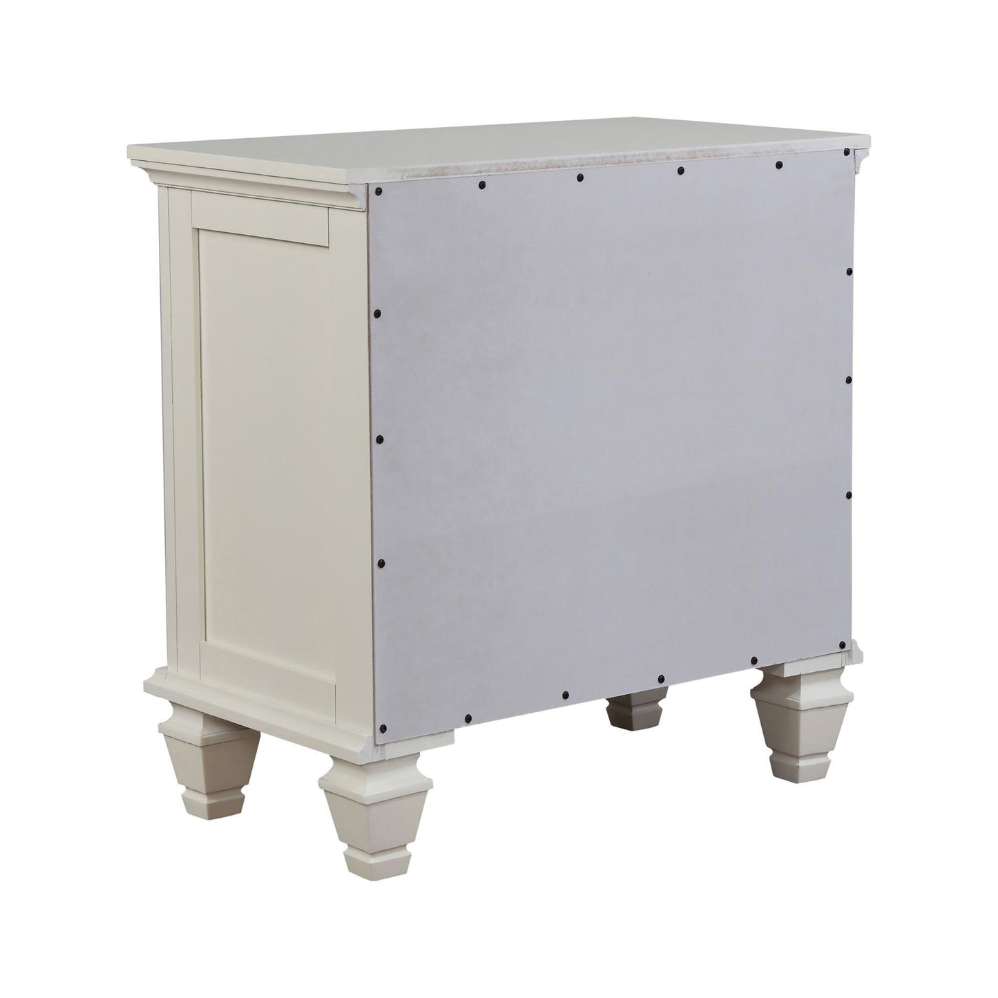 Cream White 3-drawer Nightstand with Pull Out Tray image 7