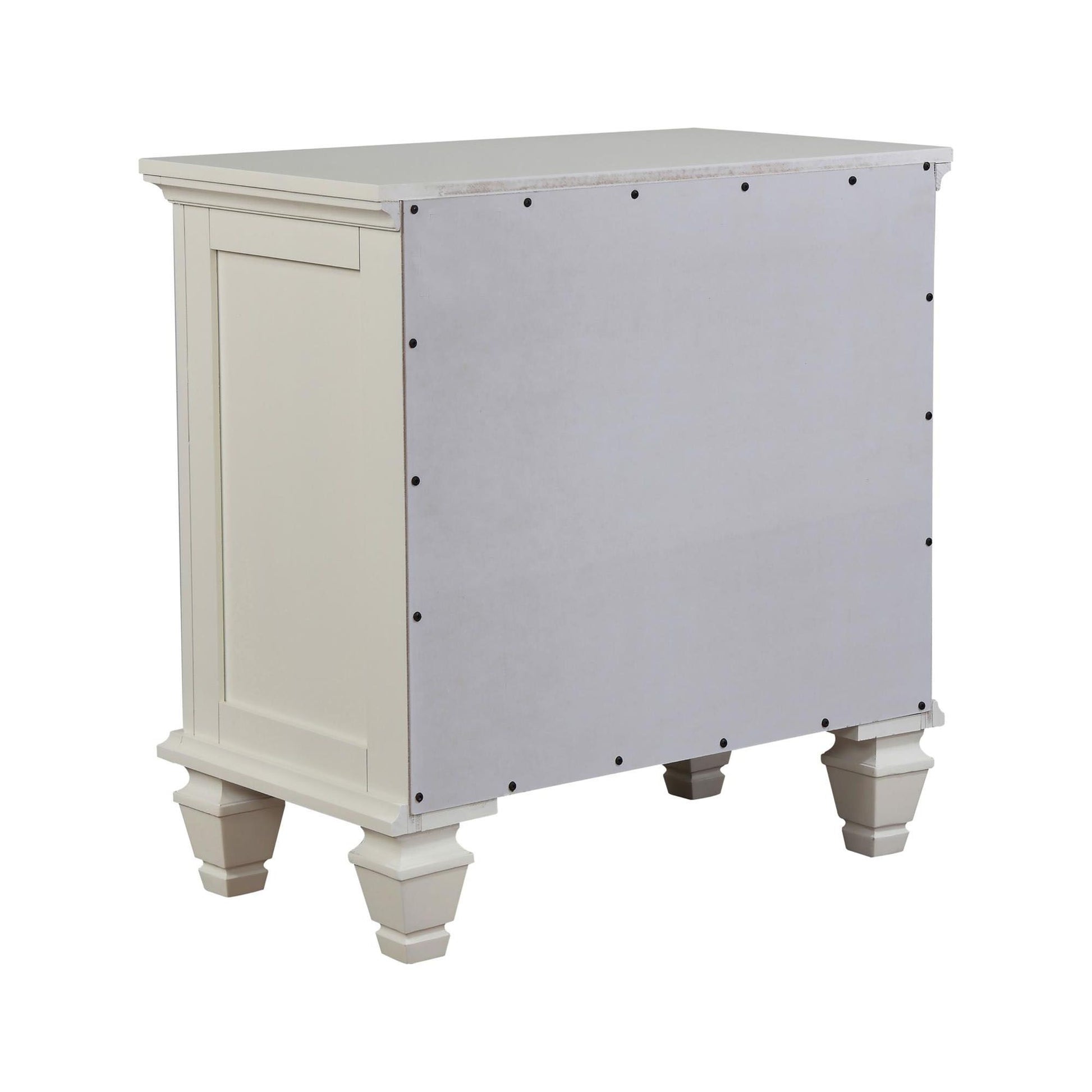 Cream White 3-drawer Nightstand with Pull Out Tray image 7