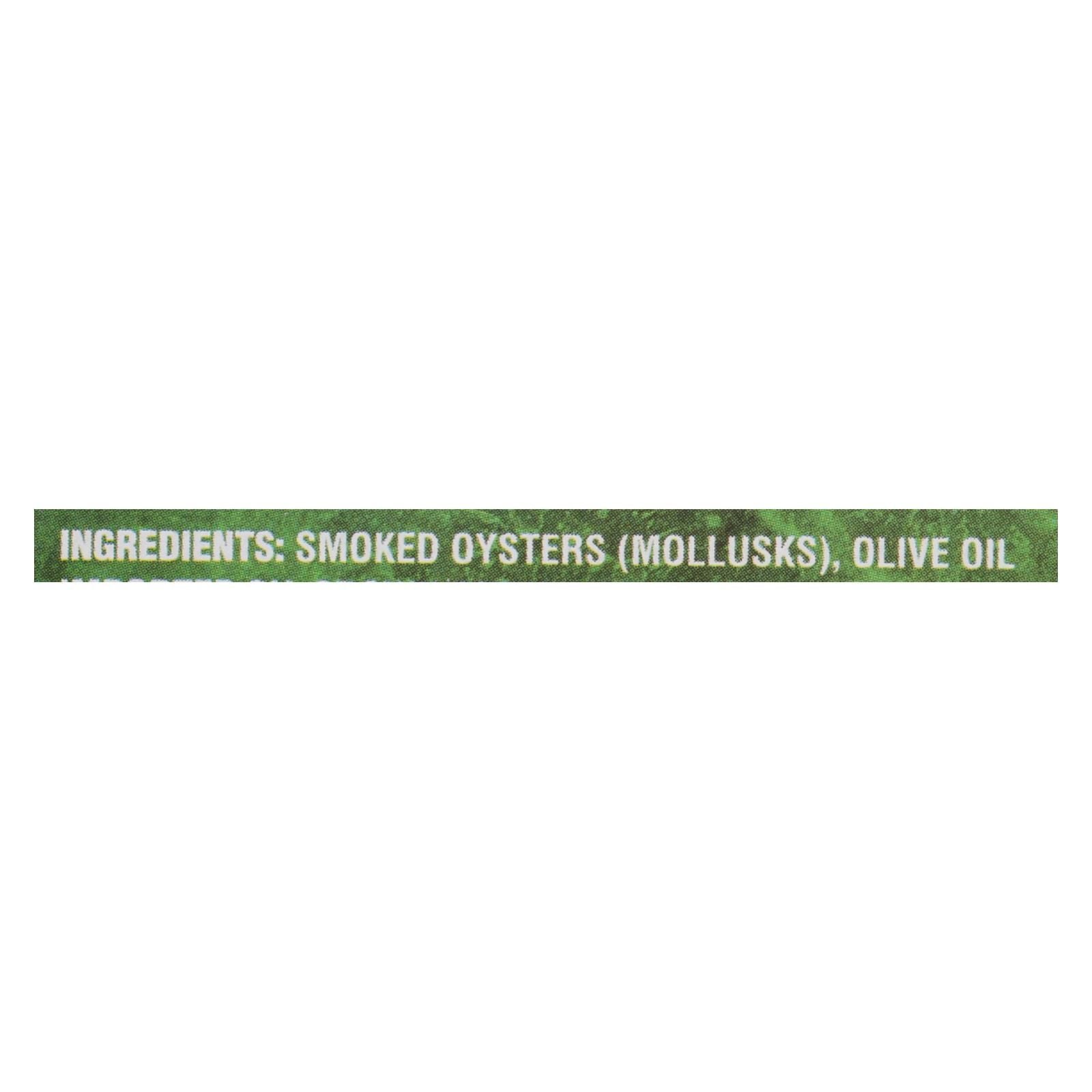 Crown Prince Oysters - Naturally Smoked In Pure Olive Oil - 3 Oz - Case Of 18 image 1