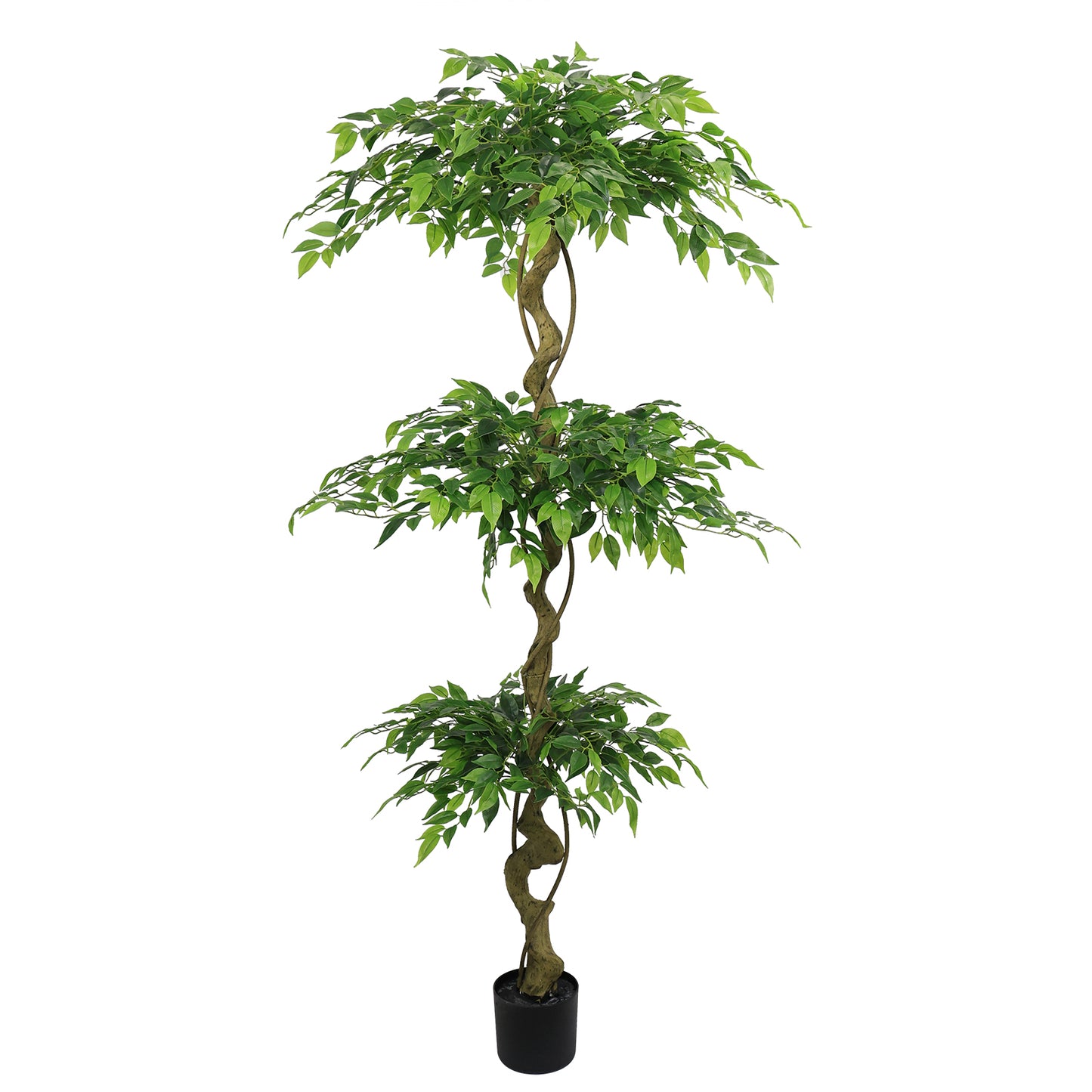 6FT Artificial Ficus Tree, Lifelike Faux Banyan Tree with Pot for Home, Office Patio Decor, 1pc/set image 5
