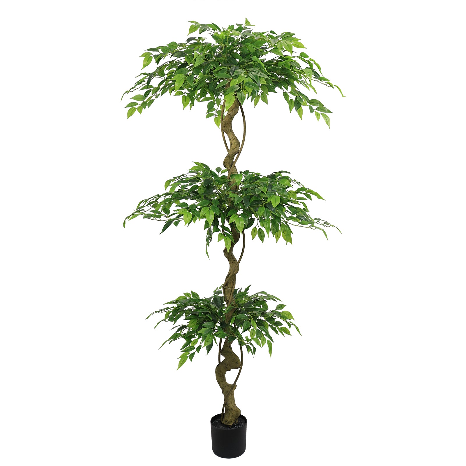 6FT Artificial Ficus Tree, Lifelike Faux Banyan Tree with Pot for Home, Office Patio Decor, 1pc/set image 5