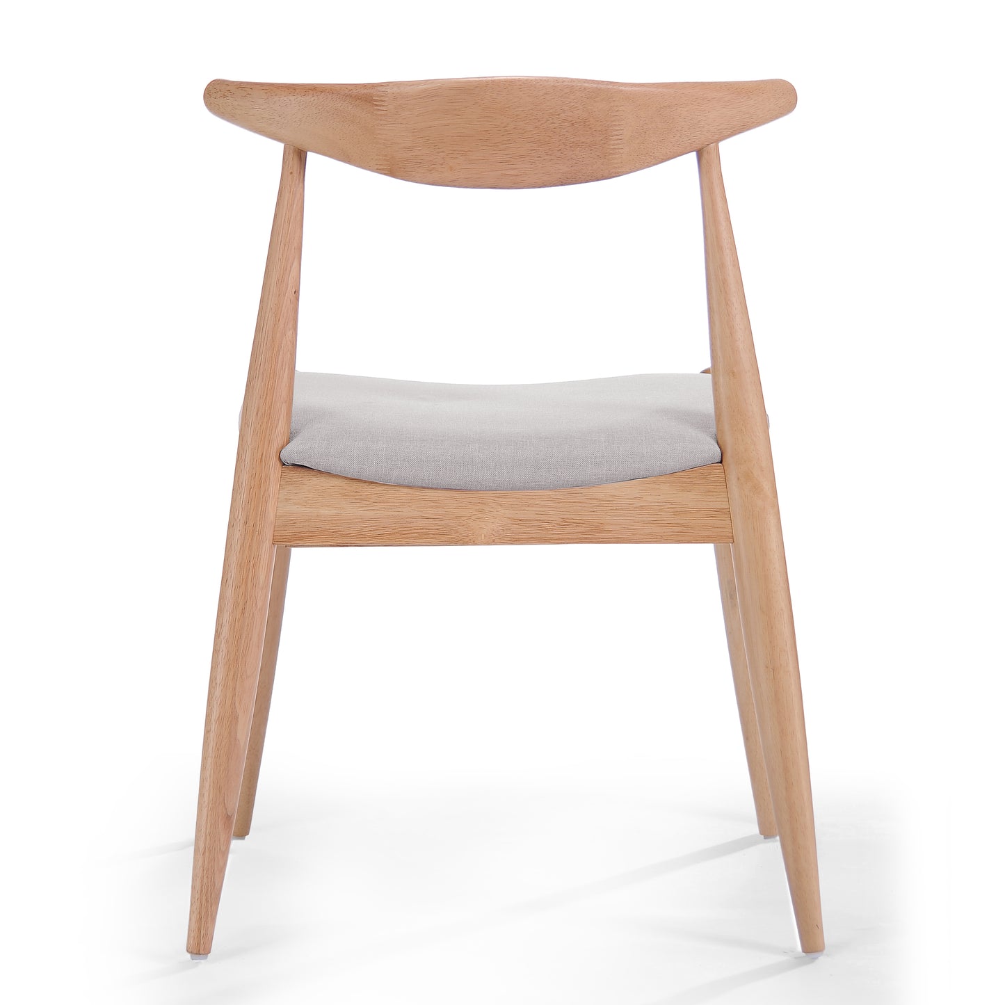 Set of 2 Rubberwood Dining Chairs with Ergonomic Backrest & Comfort Cushions, Natural+Beige (same sku: 59296.00FBEI) image 11