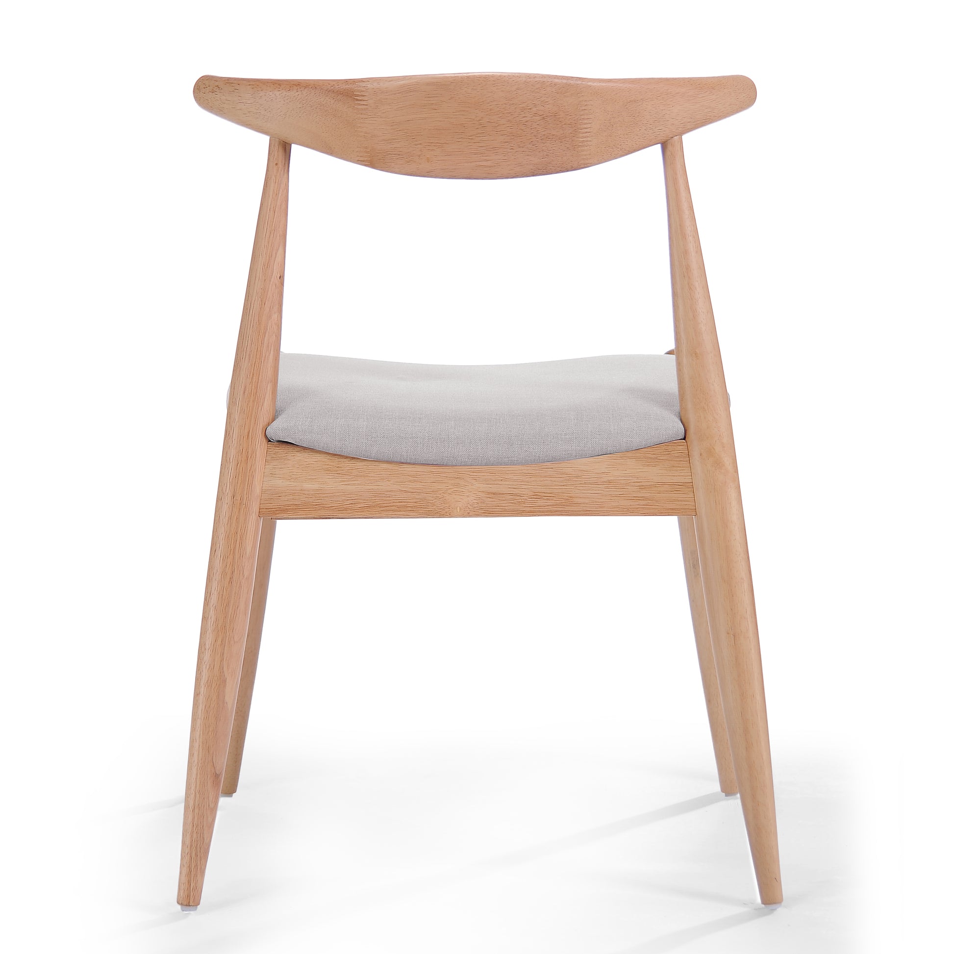 Set of 2 Rubberwood Dining Chairs with Ergonomic Backrest & Comfort Cushions, Natural+Beige (same sku: 59296.00FBEI) image 11