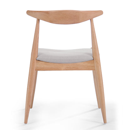 Set of 2 Rubberwood Dining Chairs with Ergonomic Backrest & Comfort Cushions, Natural+Beige (same sku: 59296.00FBEI) image 11