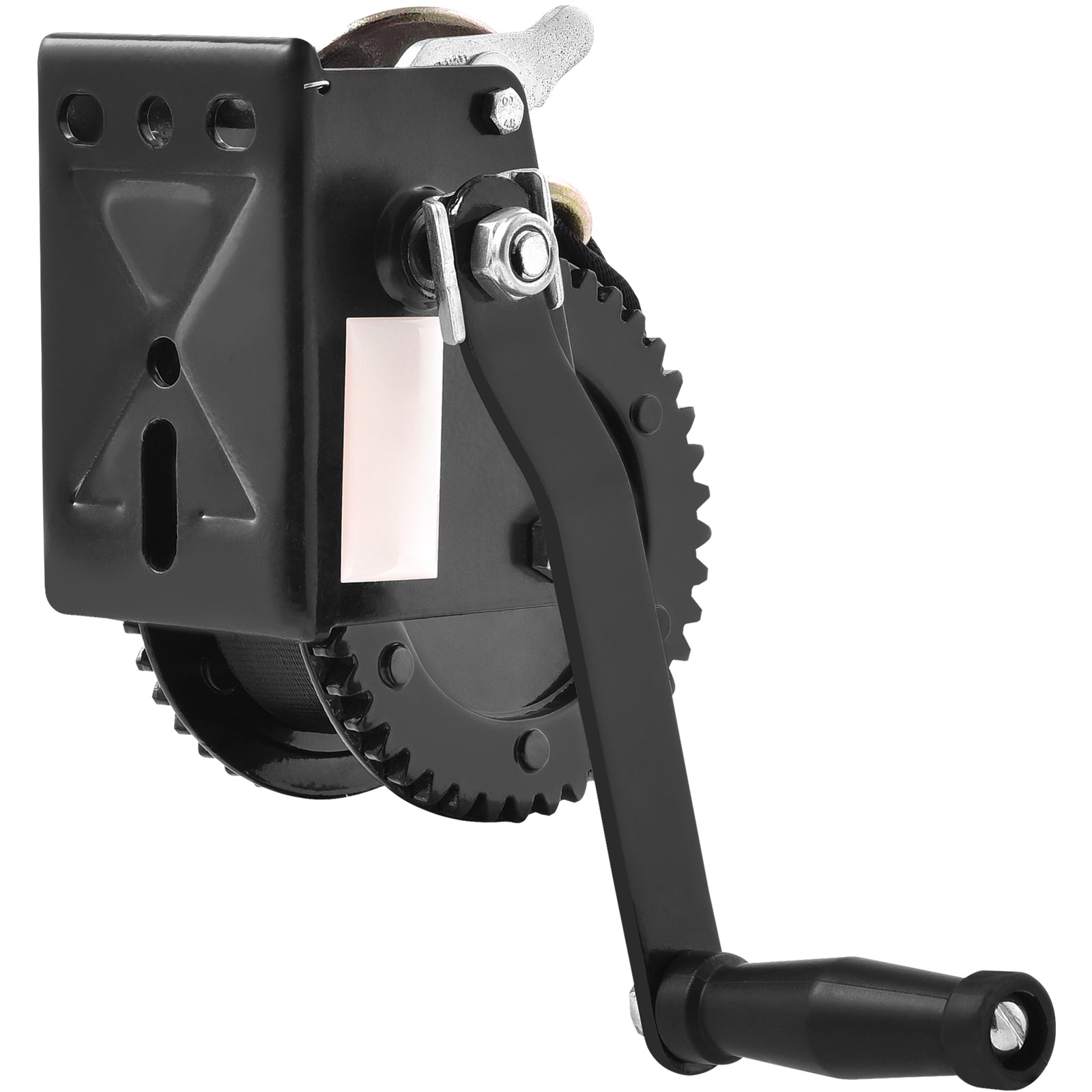 Hand Winch, 2000 lbs Pulling Capacity, Boat Trailer Winch Heavy Duty Rope Crank with 23 ft Polyester Strap and Two-Way Ratchet, Manual Operated Hand Crank Winch for Trailer, Boat or ATV Towing image 6