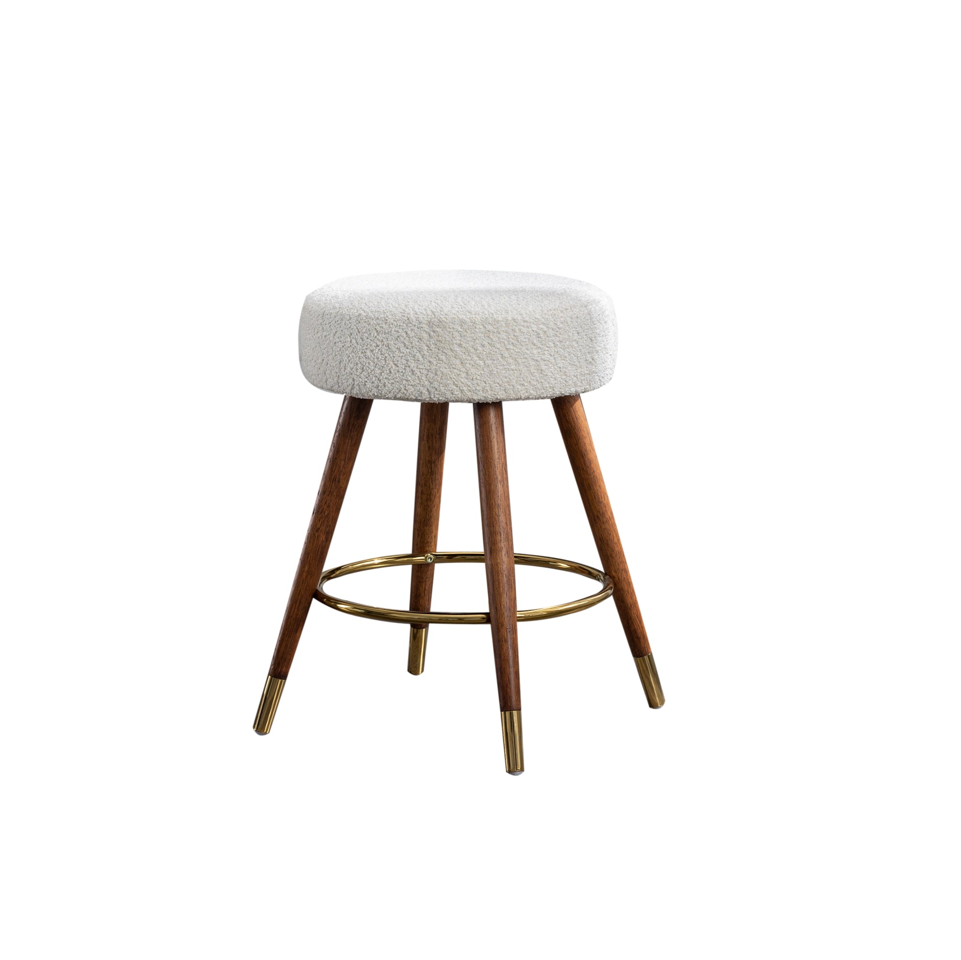 MoMo Boucle Upholstered Counter Height Stool, 360° Swivel image 10