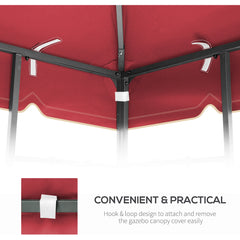 10x10 Ft Outdoor Patio Gazebo Replacement Canopy - Perfect Red Cover