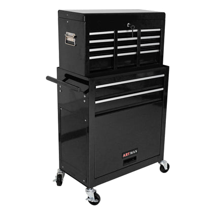 High Capacity Rolling Tool Chest with Wheels and Drawers, 8-Drawer Tool Storage Cabinet--BLACK image 3