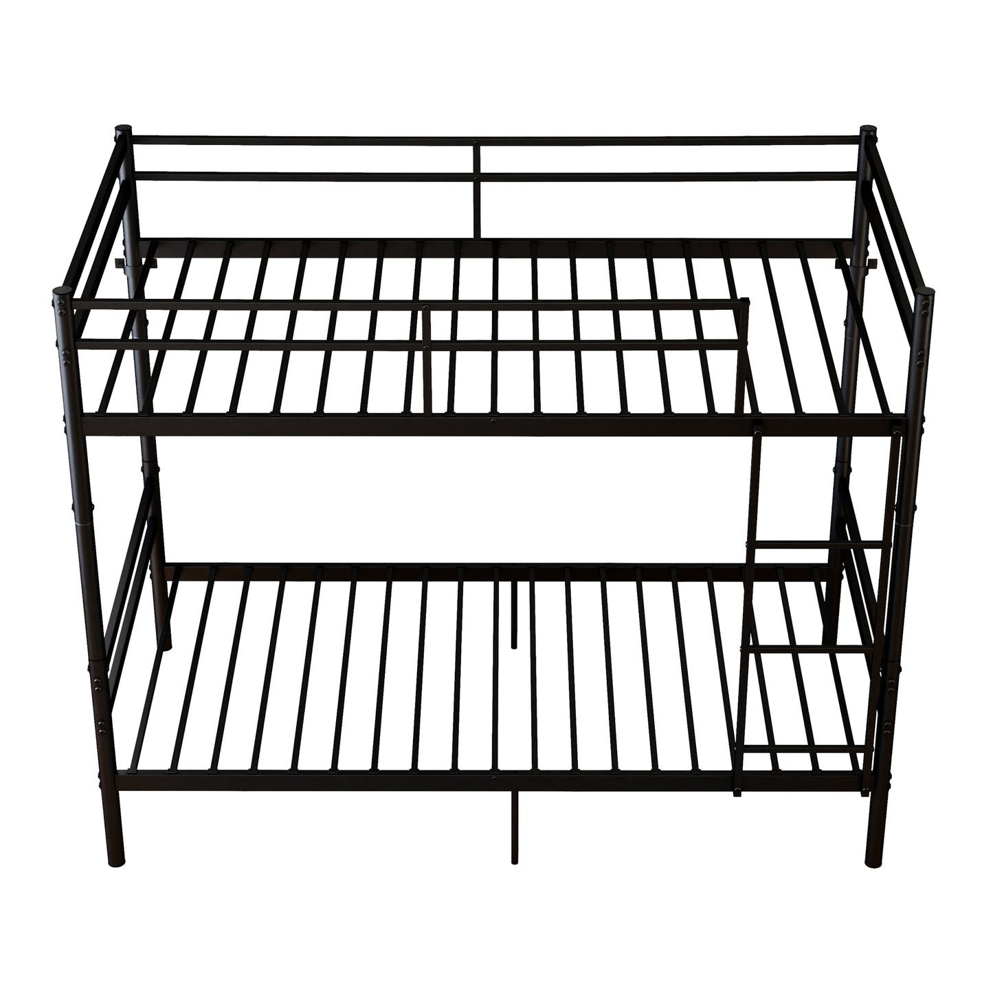 Bunk Bed with Ladder and high Guardrail Metal Bunk Bed, Storage Space, Noise Free,Twin Over Twin Size,BLACK image 6