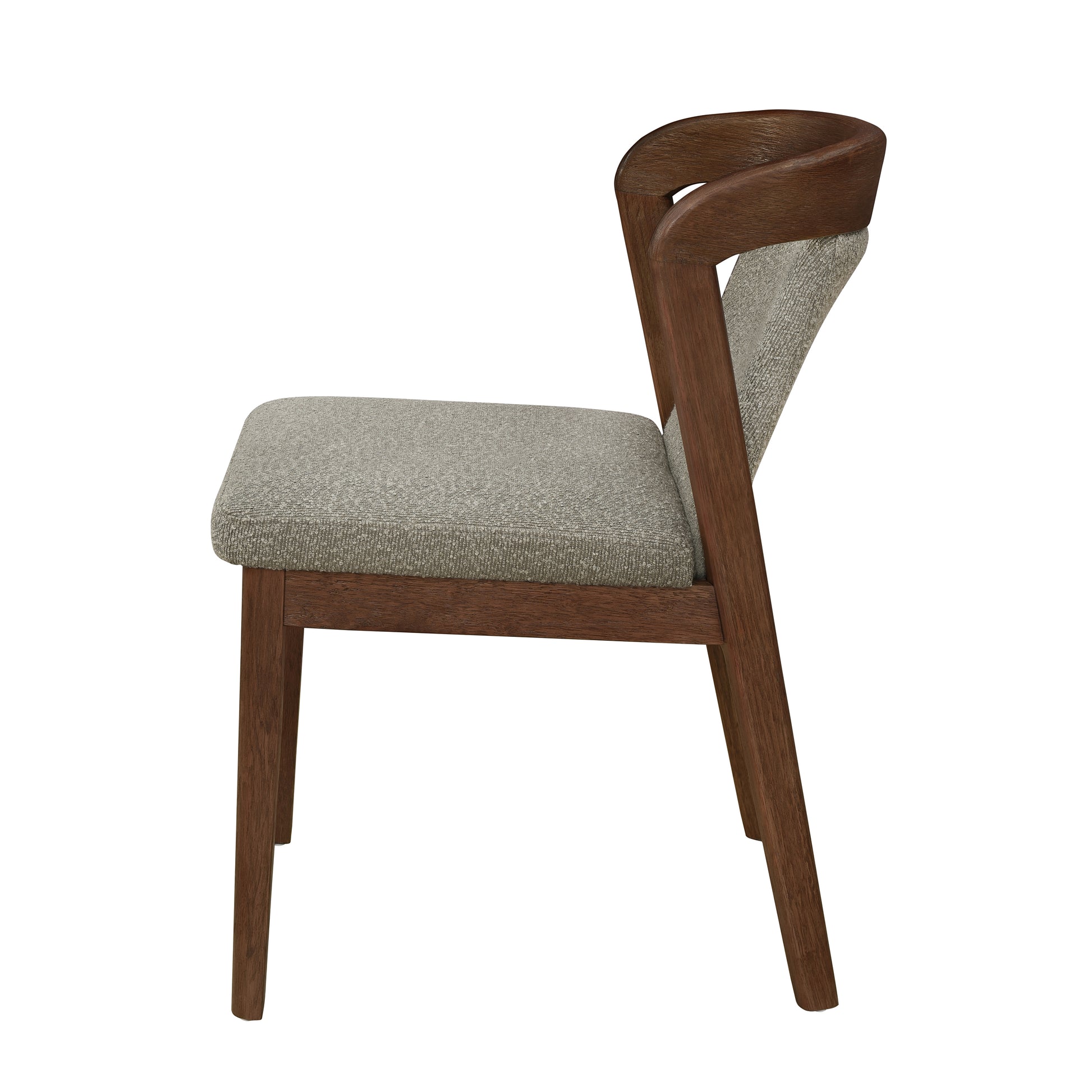 Upholstered Backrest Armless Dining Chairs (Walnut+Light Brown) image 5