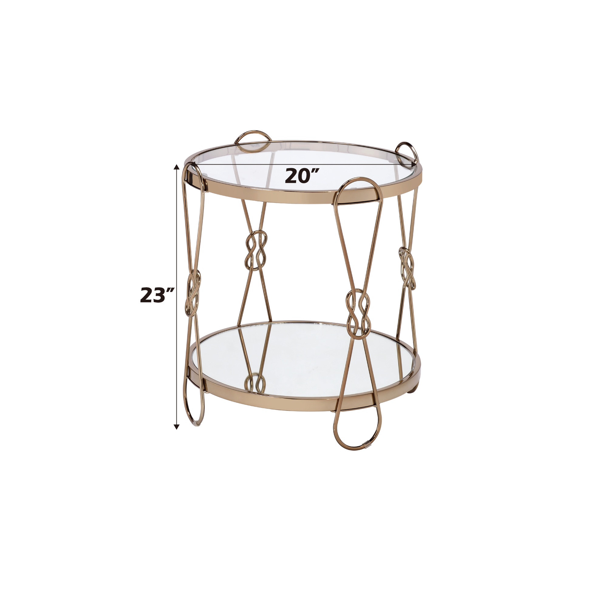 Zekera Mirrored & Champagne Finish End Table image 2