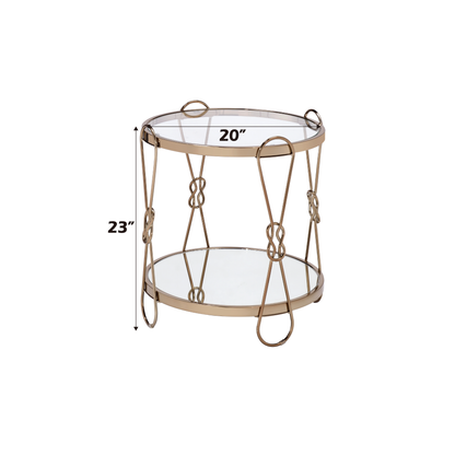 Zekera Mirrored & Champagne Finish End Table image 2