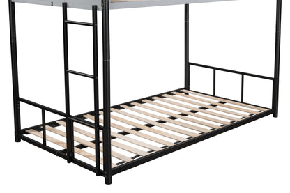 Metal Twin over Twin Bunk Bed with Vent Board/ Heavy-duty Sturdy Metal/ Noise Reduced/ Safety Guardrail/ CPC Certified image 9