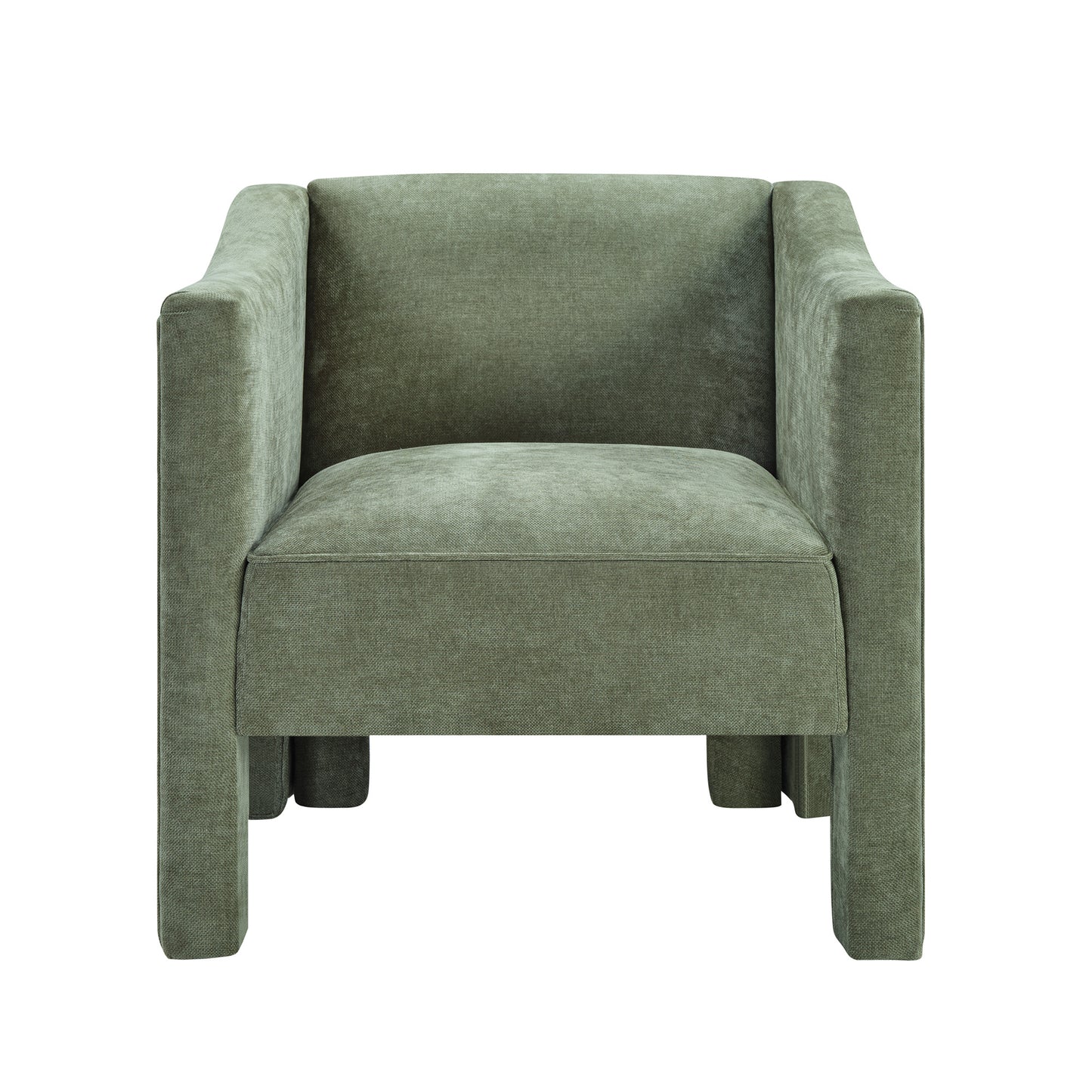 Modern Barrel Chair Accent Chair 29.9" Upholstered Armchair for Living Room and Bedroom, Green image 9