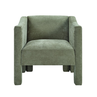 Modern Barrel Chair Accent Chair 29.9" Upholstered Armchair for Living Room and Bedroom, Green image 9