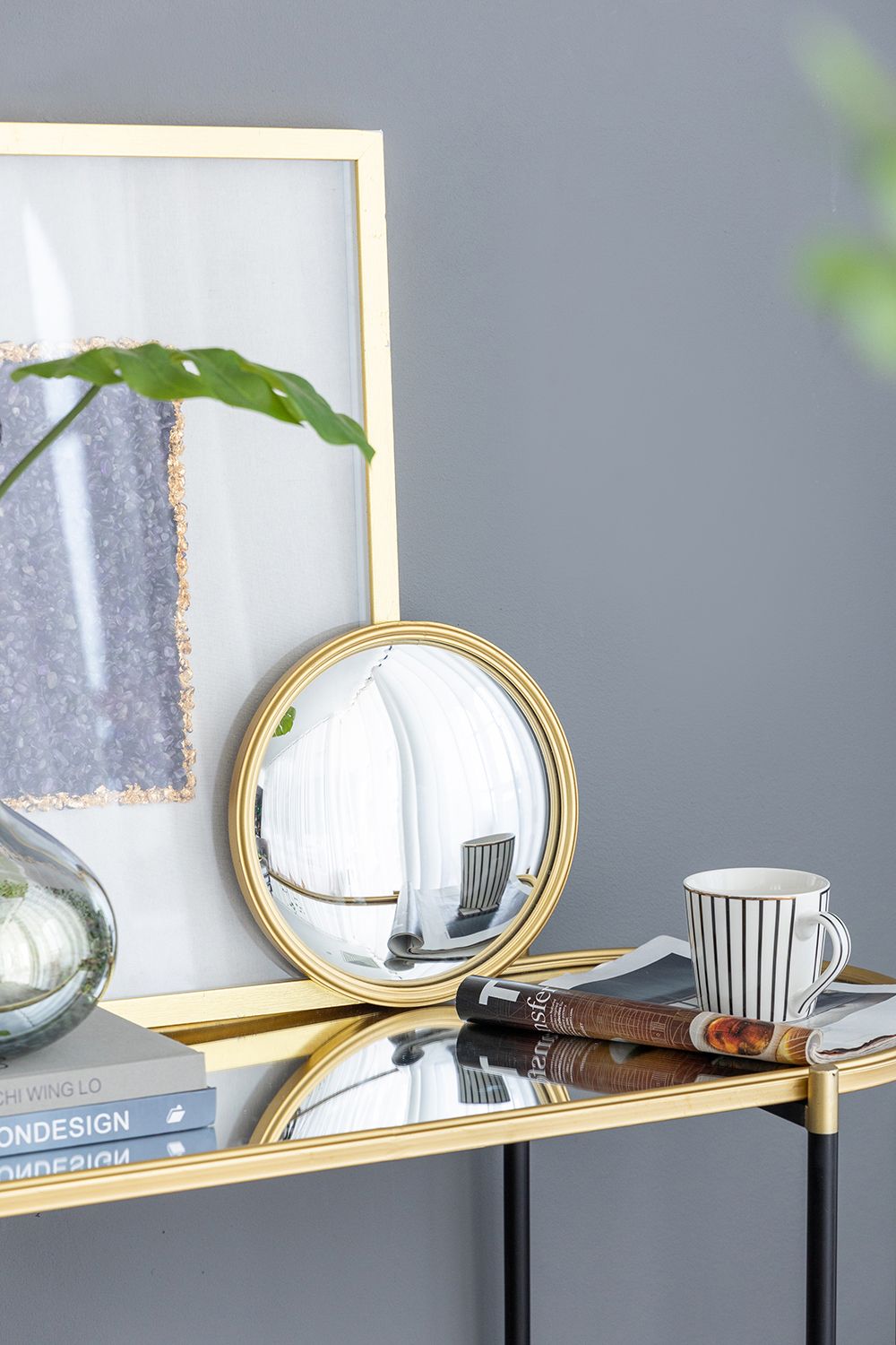 D11" Gold Round Mirror, Circle Mirror with Iron Frame for Living Room Bedroom Vanity Entryway Hallway image 8
