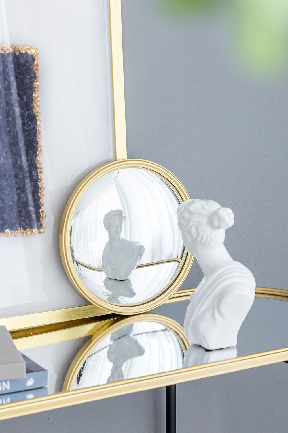 D11" Gold Round Mirror, Circle Mirror with Iron Frame for Living Room Bedroom Vanity Entryway Hallway image 3
